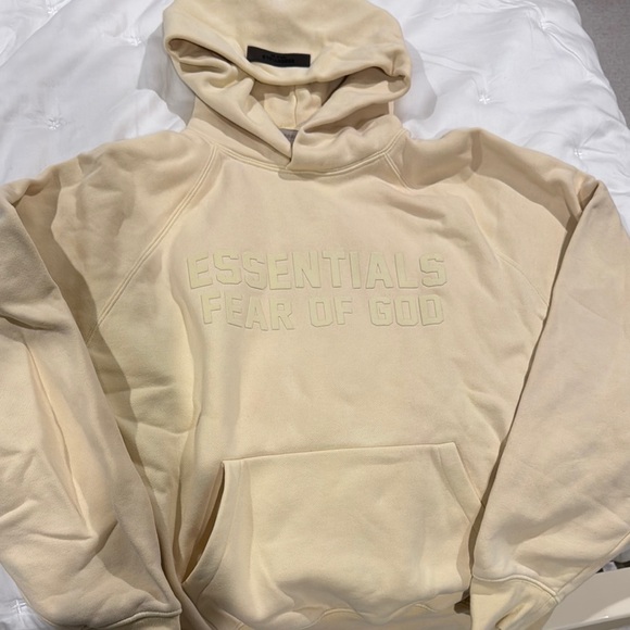 AUTHENTIC Fear of God Essentials Yellow/Beige Hoodie - Picture 1 of 9